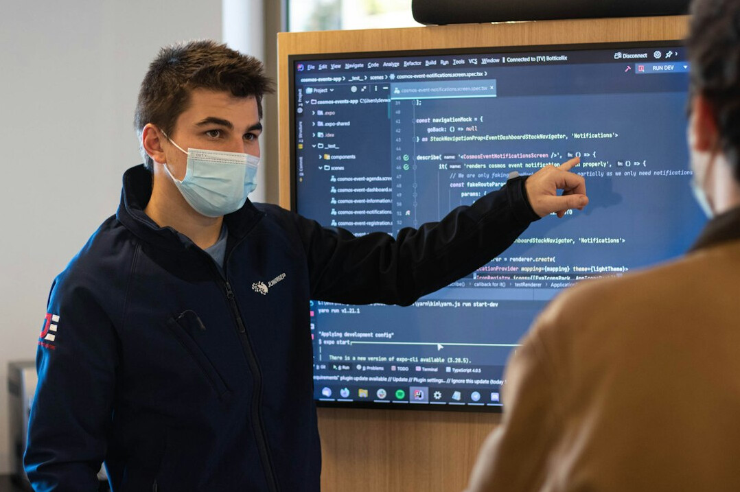 mentor helping student with code